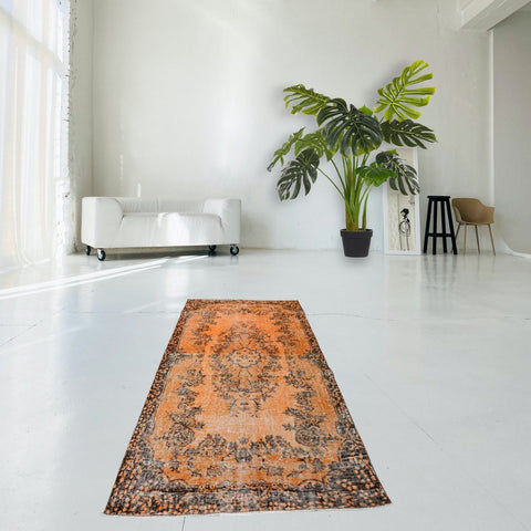 Oranje vintage vloerkleed - 218x112 cm - HANDGEMAAKT