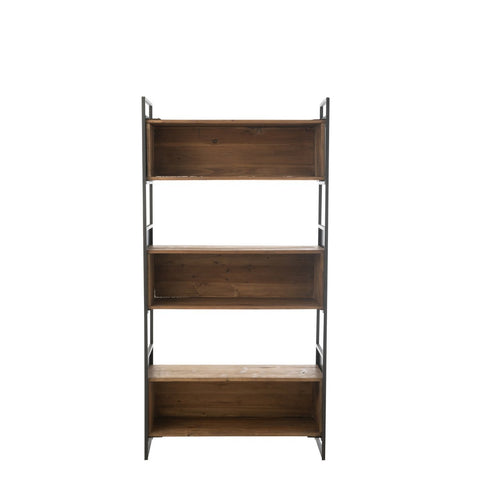 J-Line Rek Gerecycleerd Hout/Metaal Zwart/Naturel Small
