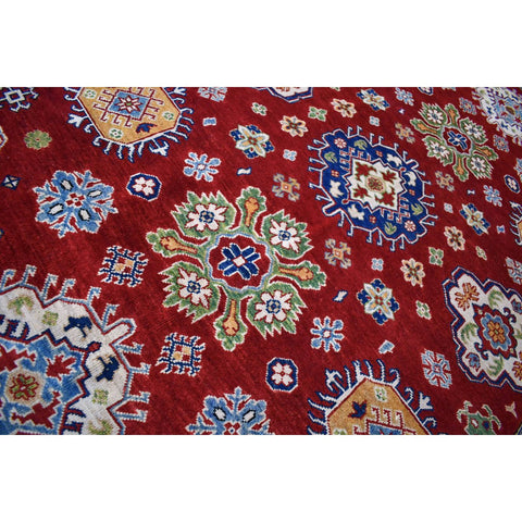 Rood kazak vloerkleed - 300x200 cm - HANDGEMAAKT