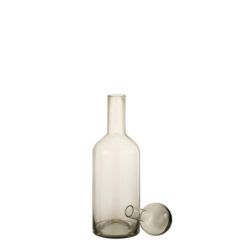 J-Line Fles Deco Norma Glas Grijs Medium
