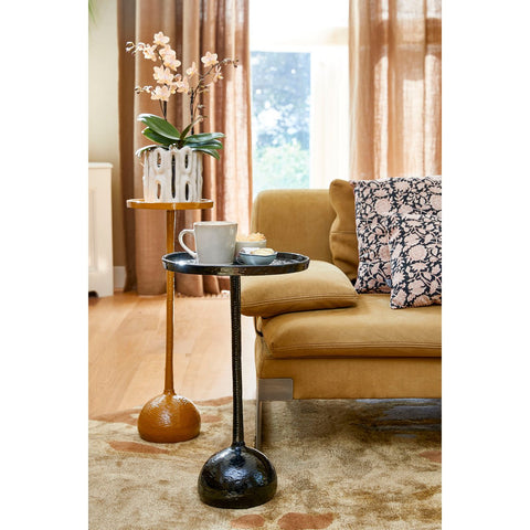 Colin Bijzettafel - H68 x Ø24 cm - Gerecycled Aluminium - 100% FSC - Bruin