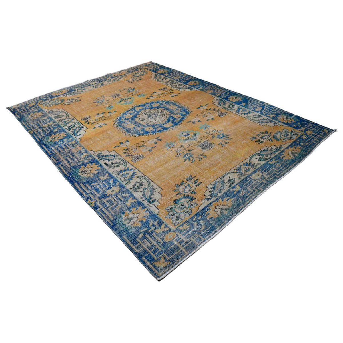 Boho vintage vloerkleed - 277x208 cm - HANDGEMAAKT