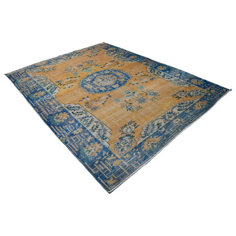 Boho vintage vloerkleed - 277x208 cm - HANDGEMAAKT
