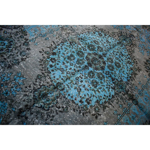 Vintage vloerkleed blauw - 263x160 cm - HANDGEMAAKT