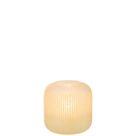 J-Line vaas Strepen - glas - lichtgeel - small