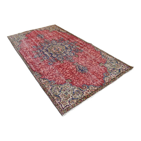 Rood vintage vloerkleed - 288x160 cm - HANDGEMAAKT