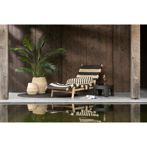 J-Line Set Van 2 Mand Stippellijnen Zeegras Naturel/Zwart
