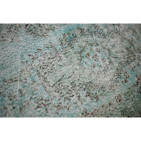 Turquoise vintage vloerkleed - 216x116 cm - HANDGEMAAKT