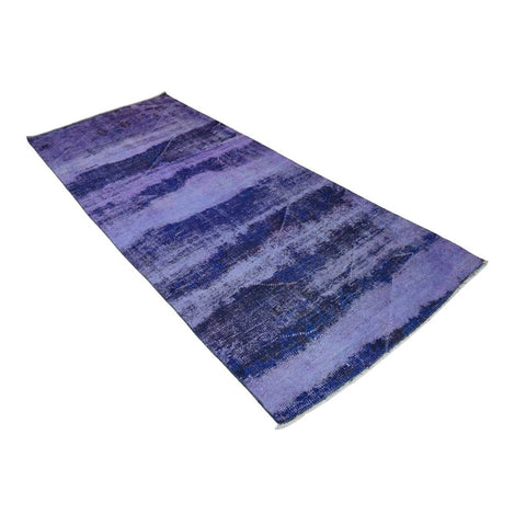 Blauw vintage vloerkleed - 274x114 cm - HANDGEMAAKT