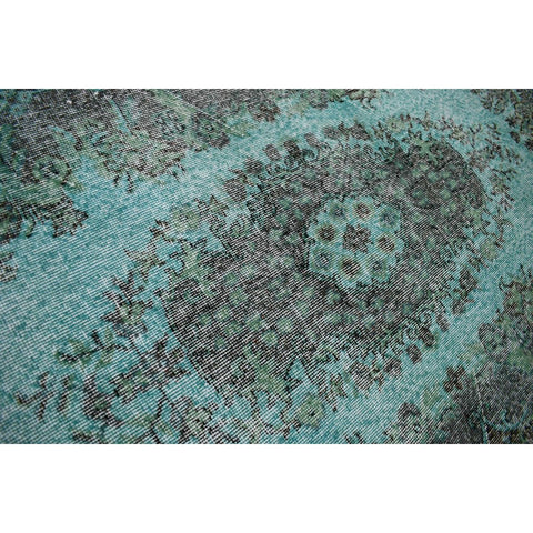 Turquoise vintage vloerkleed - 205x119 cm - HANDGEMAAKT