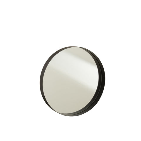 J-Line spiegel Rond Boord - metaal - zwart - medium