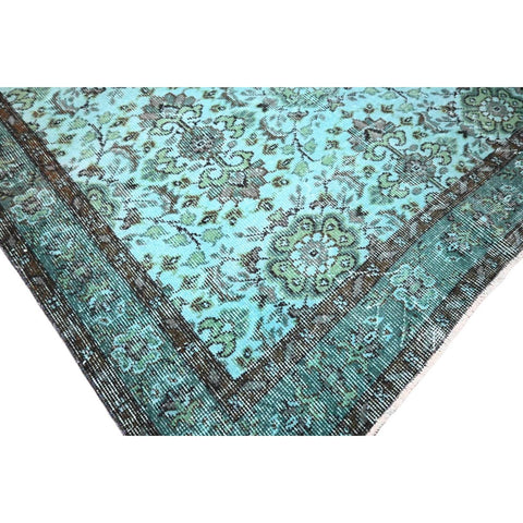 Turquoise vintage vloerkleed - 253x142 cm - HANDGEMAAKT