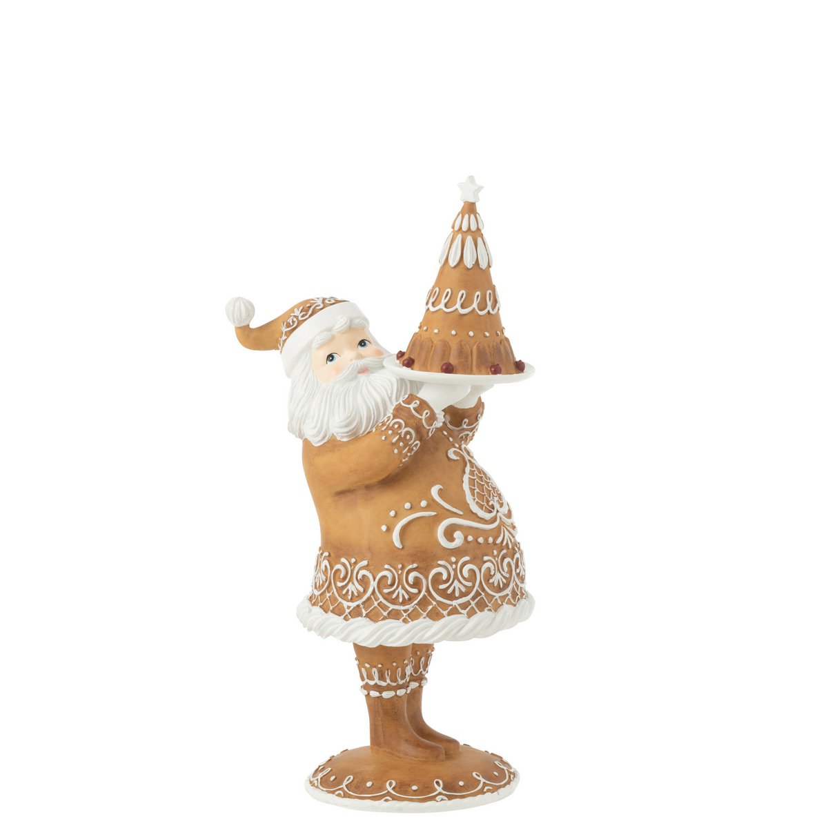 J-Line Peperkoek Kerstman Cake Resine Bruin