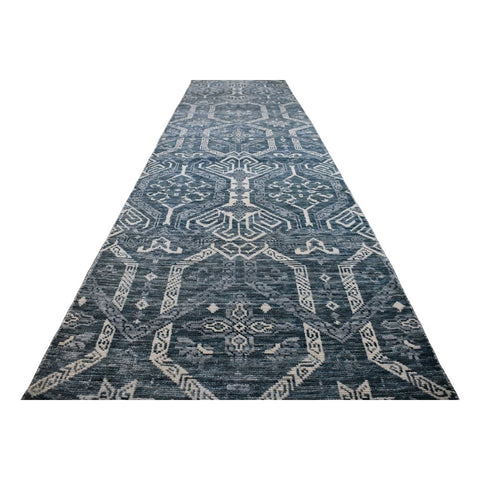 Moderne Kazak loper - 356x96 cm - HANDGEMAAKT