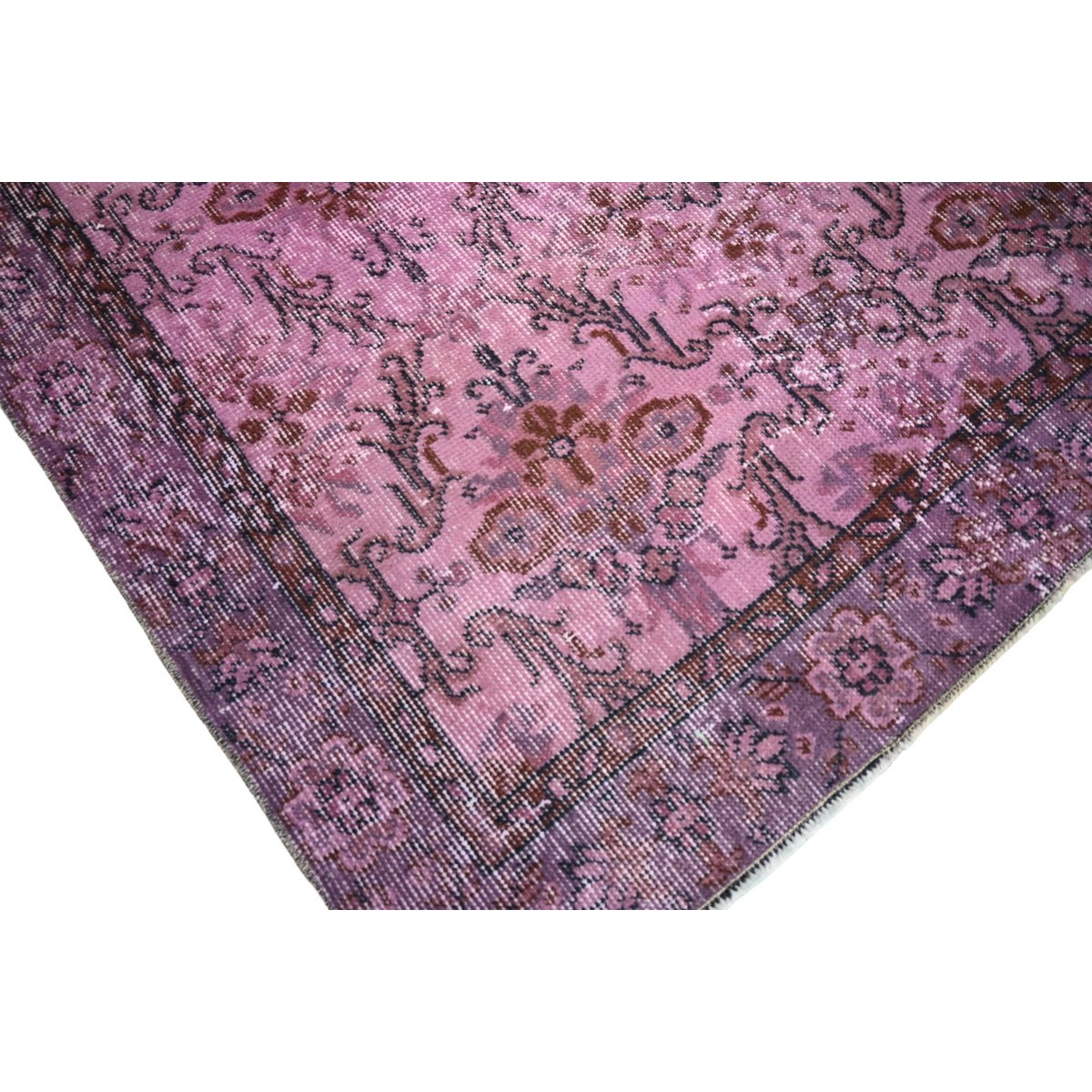 Roze vintage vloerkleed - 206x113 cm - HANDGEMAAKT