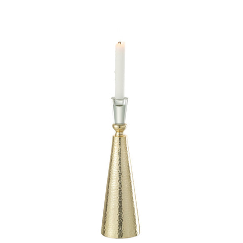 J-Line kandelaar Tape - aluminium/glas - goud/transparant - large