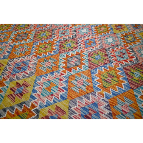 Kleurrijke kelim - 302x207 cm - HANDGEMAAKT
