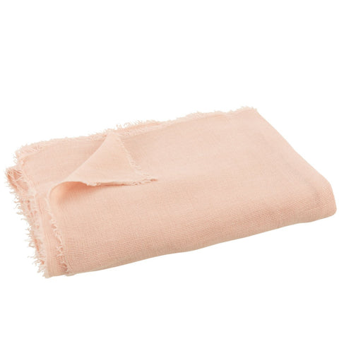 J-Line Plaid effen - katoen - roze - 200 x 150 cm