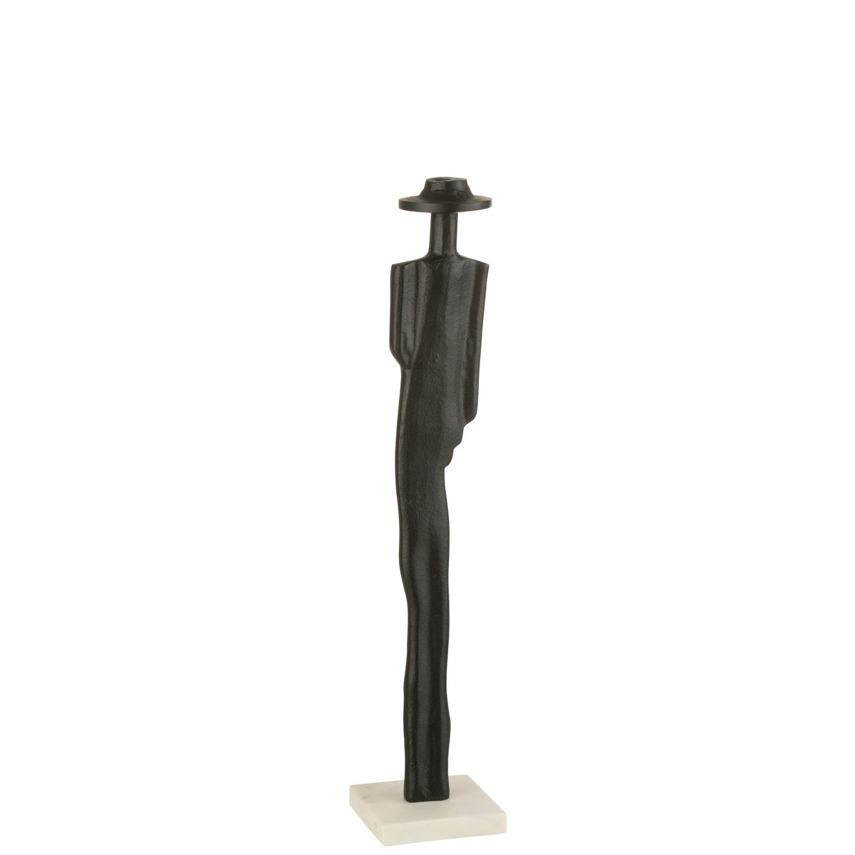 J-Line figuur Persoon - aluminium/marmer - zwart/wit - small