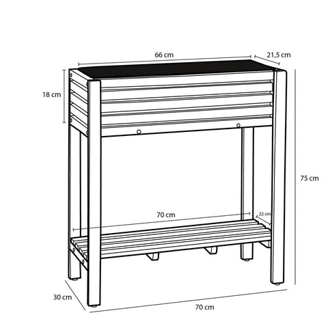 Glenwood Plantenbak Rechthoek voor Buiten - L70 x B30 x H75 cm - Acaciahout - Bruin