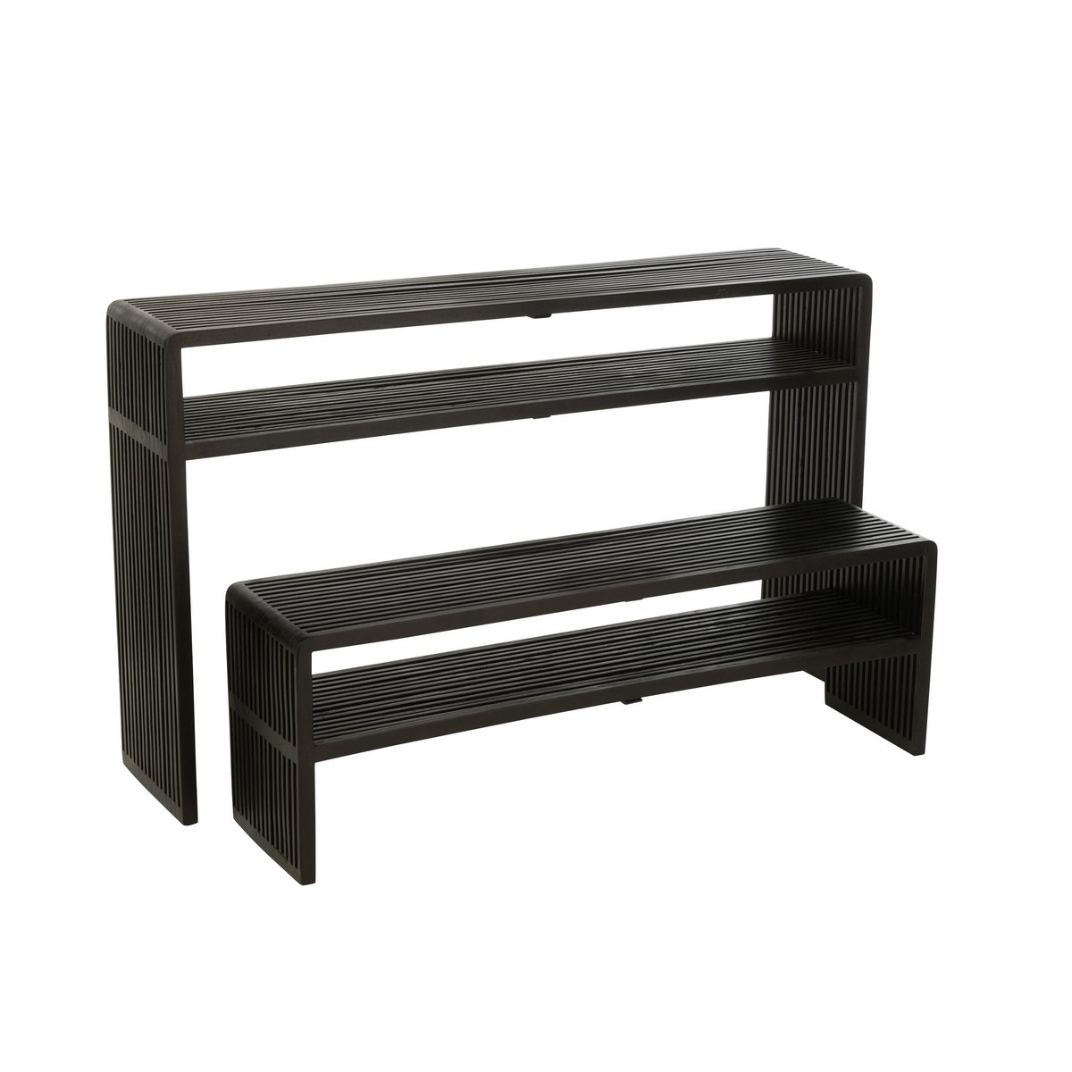 J-Line console Met Schap - hout - zwart