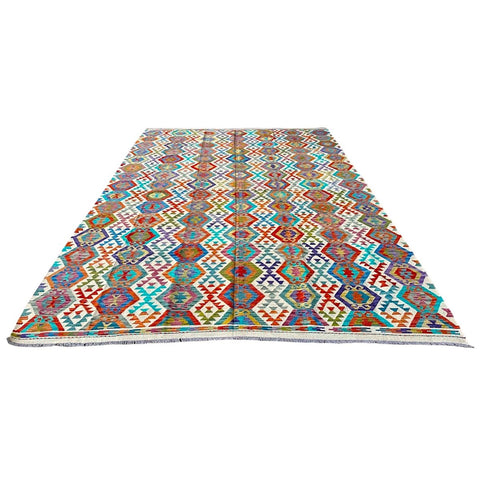 XL Kleurrijke kelim - 347x258 cm - HANDGEMAAKT