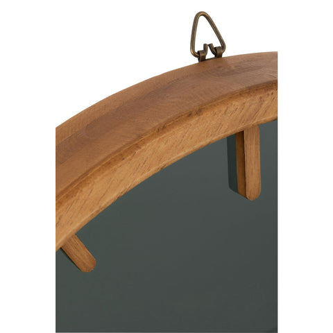 J-Line Rond klok - hout/ glas - bruin/ zwart - Ø 40 cm