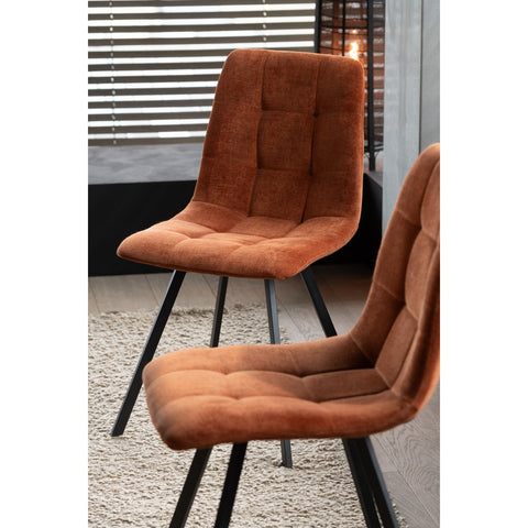 J-Line Eetstoel Clark Metaal/Polyester Roest