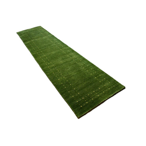 Groene Gabbeh loper - 344x80 cm - HANDGEMAAKT