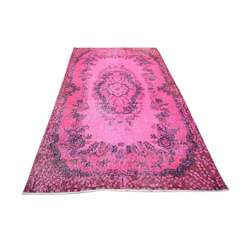Roze vintage vloerkleed - 203x115 cm - HANDGEMAAKT