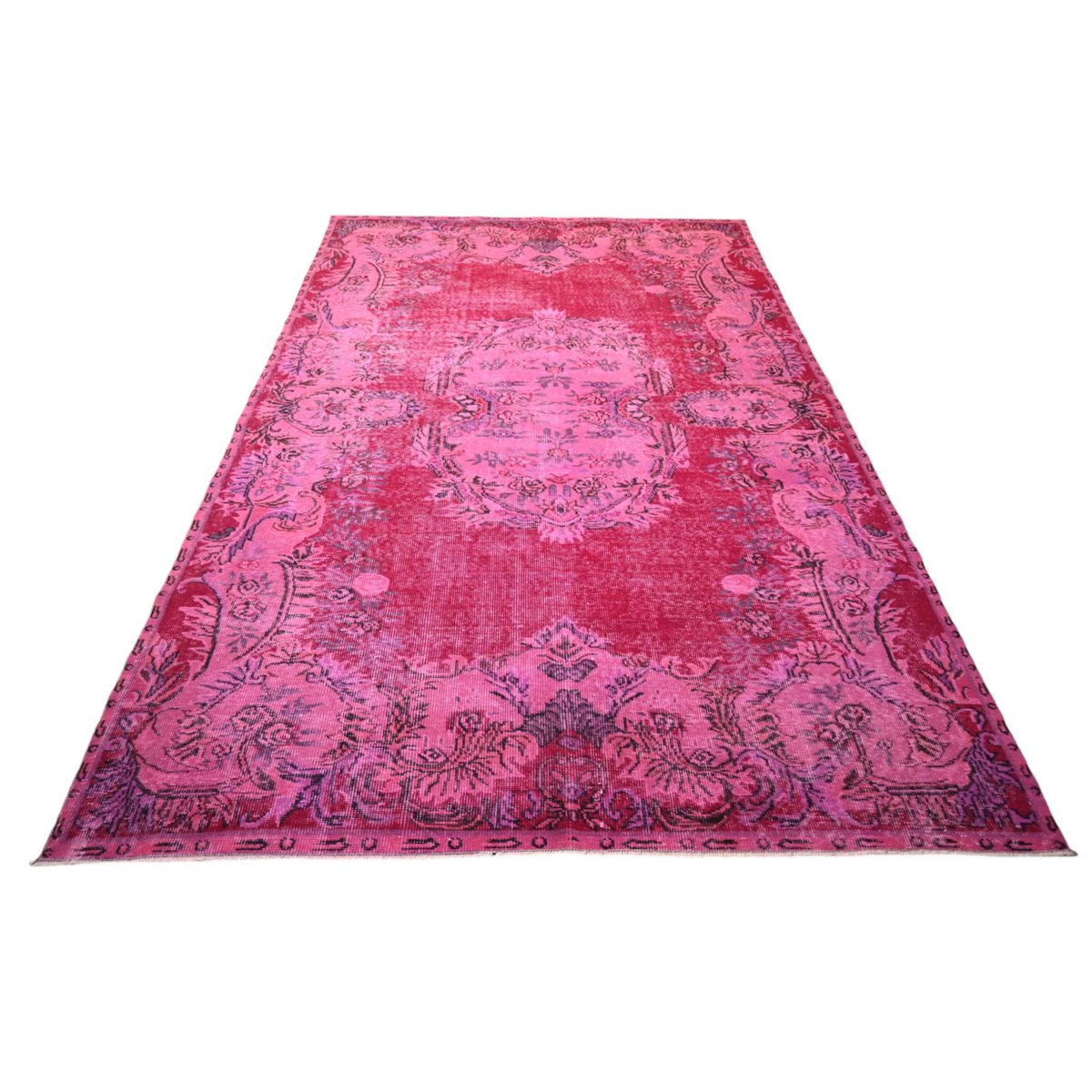 Roze vintage vloerkleed - 300x186 cm - HANDGEMAAKT