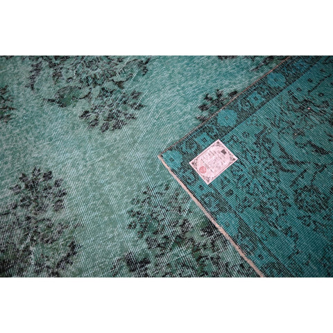 Turquoise vintage vloerkleed - 316x200 cm - HANDGEMAAKT