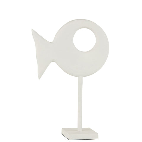 J-Line Figuur Vis Op Voet Aluminium Wit Large