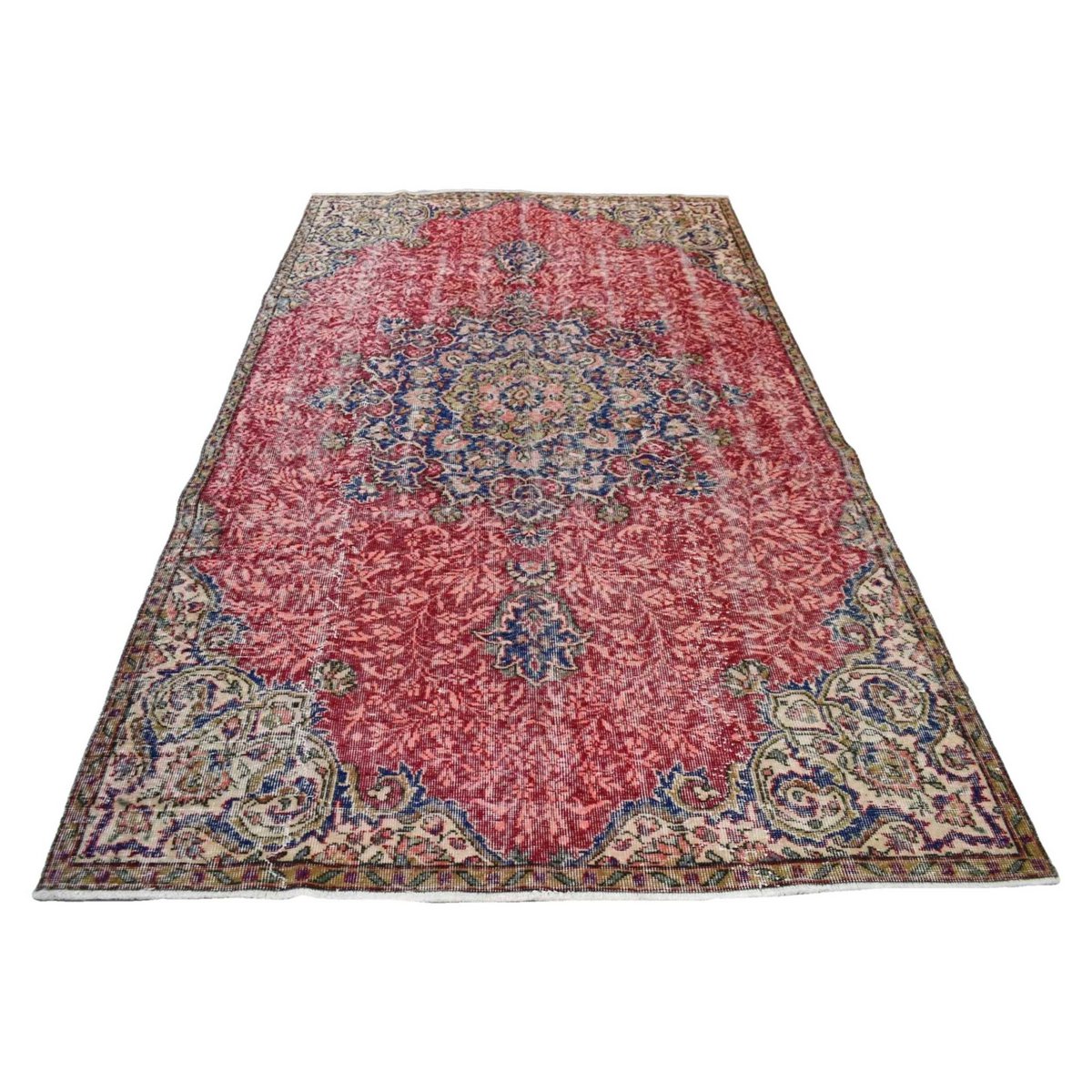 Rood vintage vloerkleed - 288x160 cm - HANDGEMAAKT