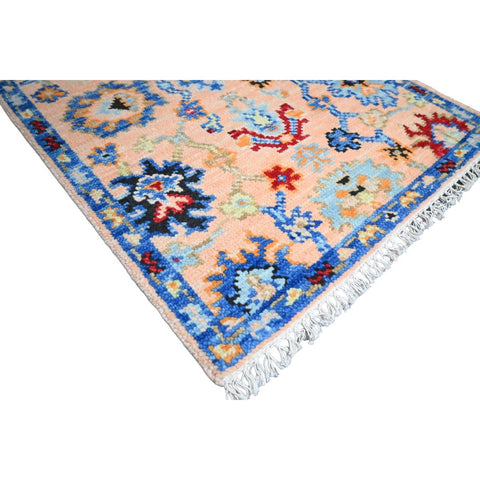 Roze Azeri vloerkleed - 94x66 cm - HANDGEMAAKT