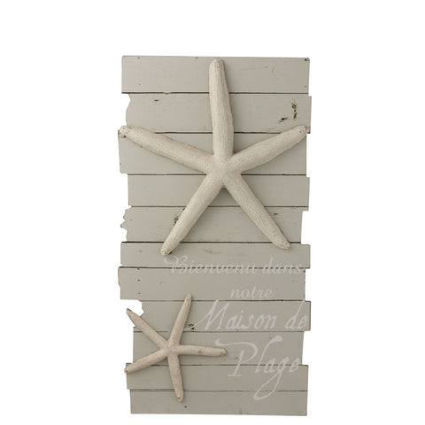 J-Line kader Maison De Plage - hout - lichtgrijs/wit - large