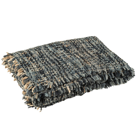 J-Line Plaid Tweed Acryl/Katoen Blauw/Wit