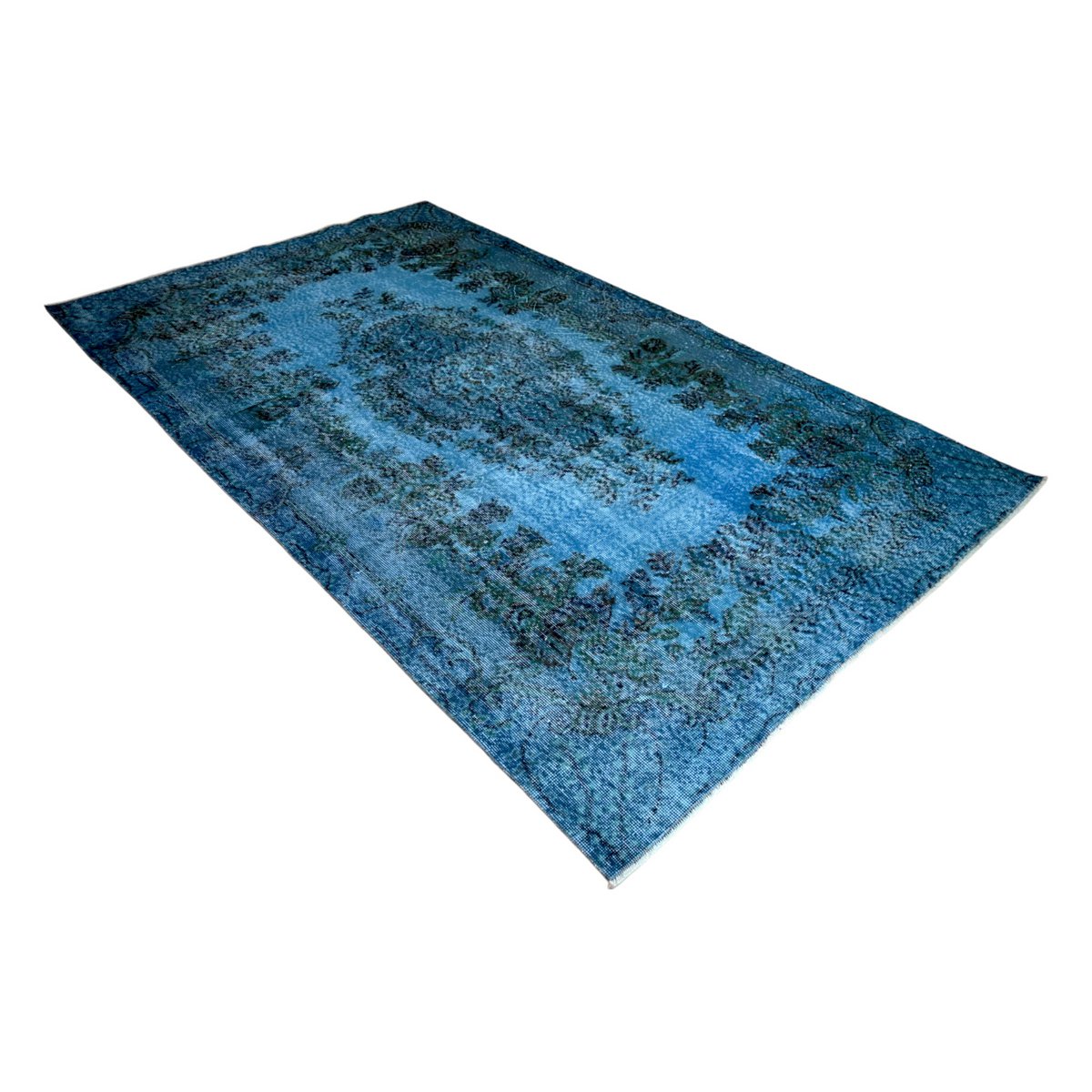 Blauw vintage vloerkleed - 276x160 cm - HANDGEMAAKT