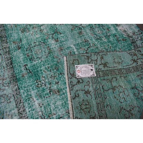 Turquoise vintage vloerkleed - 198x114 cm - HANDGEMAAKT