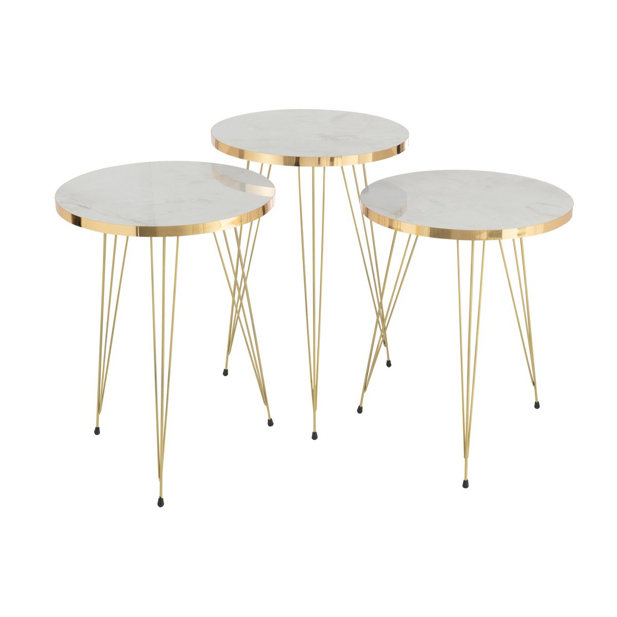 J-Line bijzettafel - metaal - wit/goud