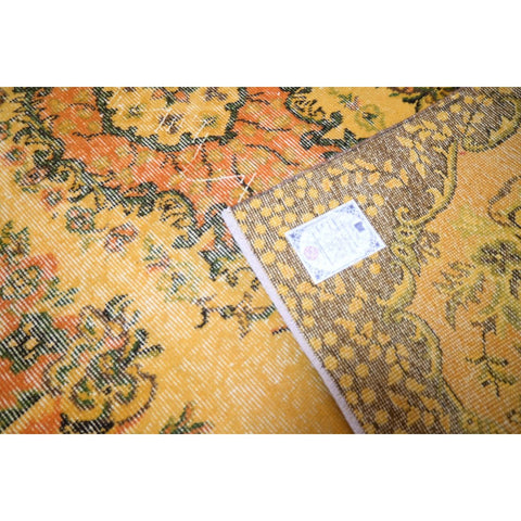 Oranje vintage vloerkleed - 210x116 cm - HANDGEMAAKT