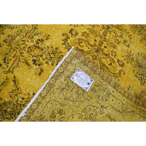 Geel vintage vloerkleed - 205x116 cm - HANDGEMAAKT