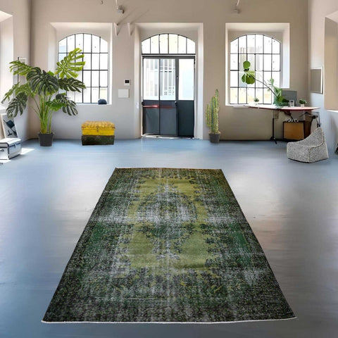 Groen vintage vloerkleed - 282x180 cm - HANDGEMAAKT