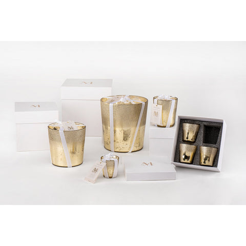 J-Line geurkaars Deluxe - glas - goud - L