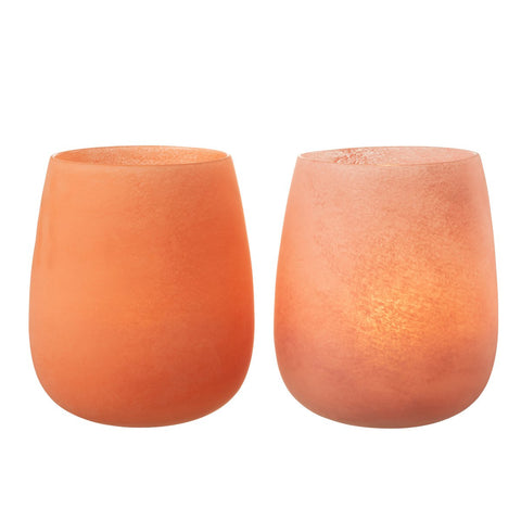 J-Line vaas Frosted - glas - koraal - 27.00 cm hoog