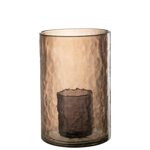 J-Line Windlicht Dubbel Glas Oker Large