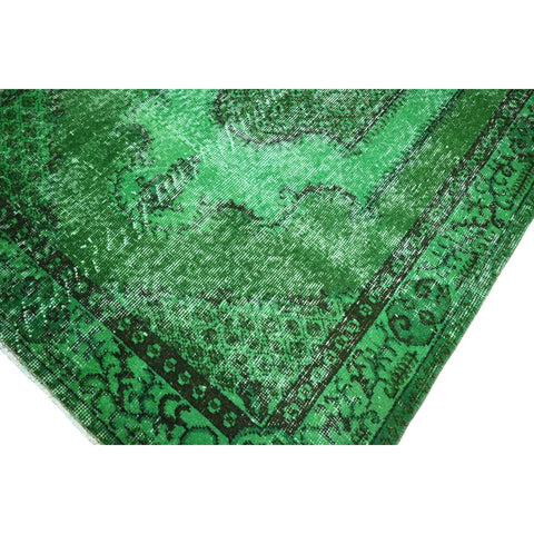 Groen vintage vloerkleed - 204x114 cm - HANDGEMAAKT