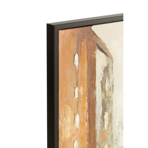 J-Line Wanddecoratie Walking Polyester/Hout Zwart/Beige