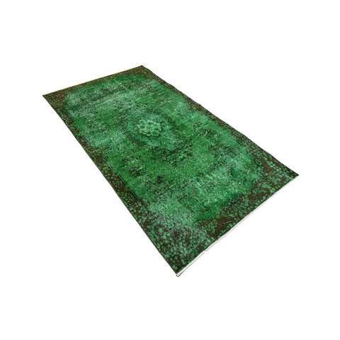 Groen vintage vloerkleed - 196x108 cm - HANDGEMAAKT