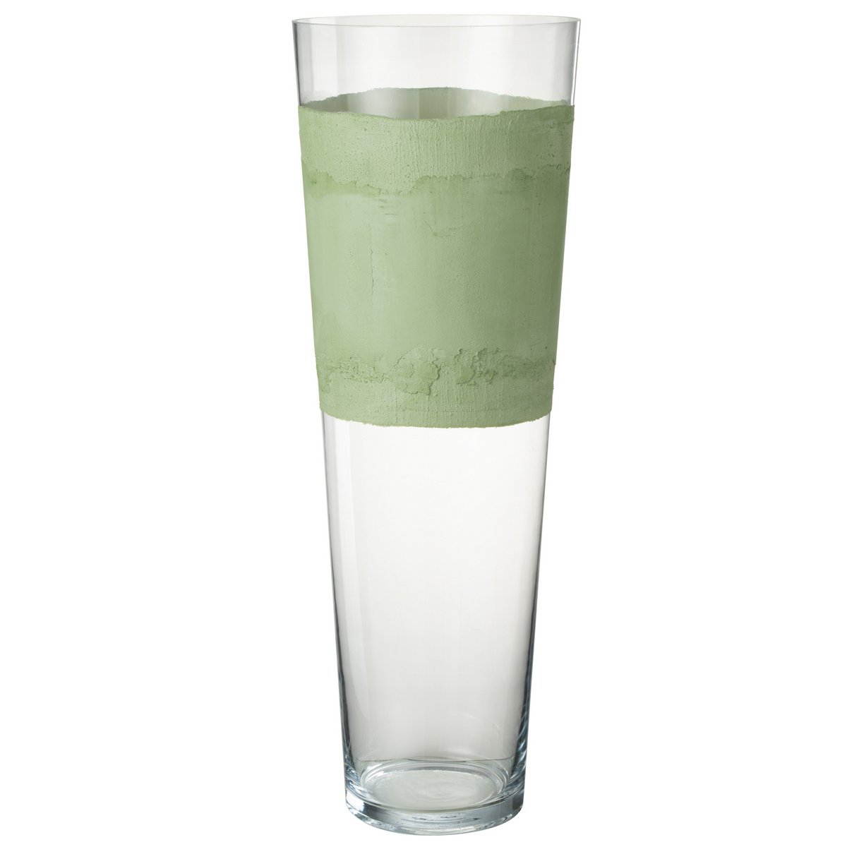 J-Line vaas Delph - glas - transparant/groen - extra large